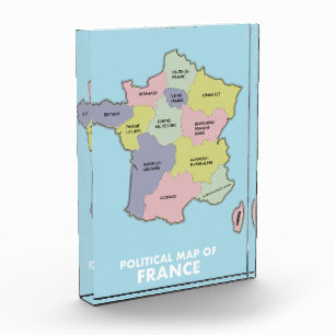 Bloque Para Fotos Mapa político de la postal de Francia