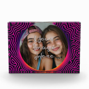 Bloque Para Fotos Marco fotográfico Neon Vaporwave Swirl Personaliza