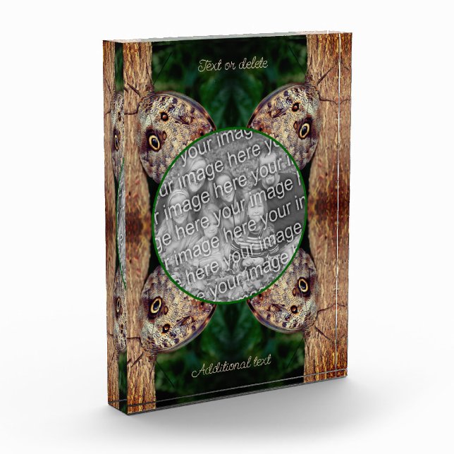 Bloque Para Fotos Marco mariposa de búho marrón crea el propio (Izquierda)