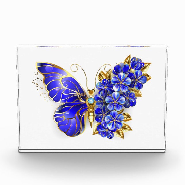 Bloque Para Fotos Mariposa Flor Zafiro (Anverso)