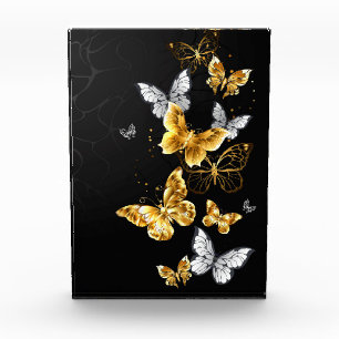 Bloque Para Fotos Mariposas doradas y blancas