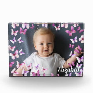Bloque Para Fotos Mariposas Rosadas Bonitas Nombre Personalizado