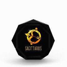 Marrón y oro Sagittarius zodiac signo negro