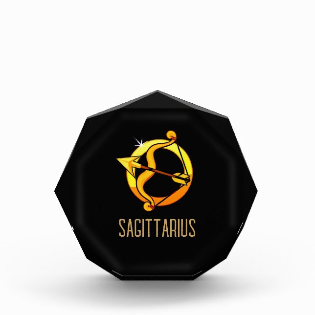 Bloque Para Fotos Marrón y oro Sagittarius zodiac signo negro (Anverso)