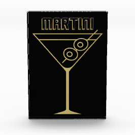 Bloque Para Fotos Martini de Oliva Dorado Moderno de Medianos del Si