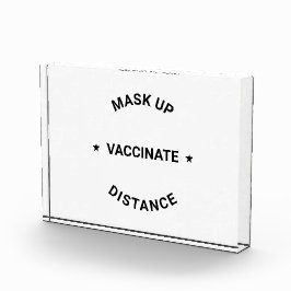 Bloque Para Fotos Máscara arriba, a distancia, Vacunar texto persona