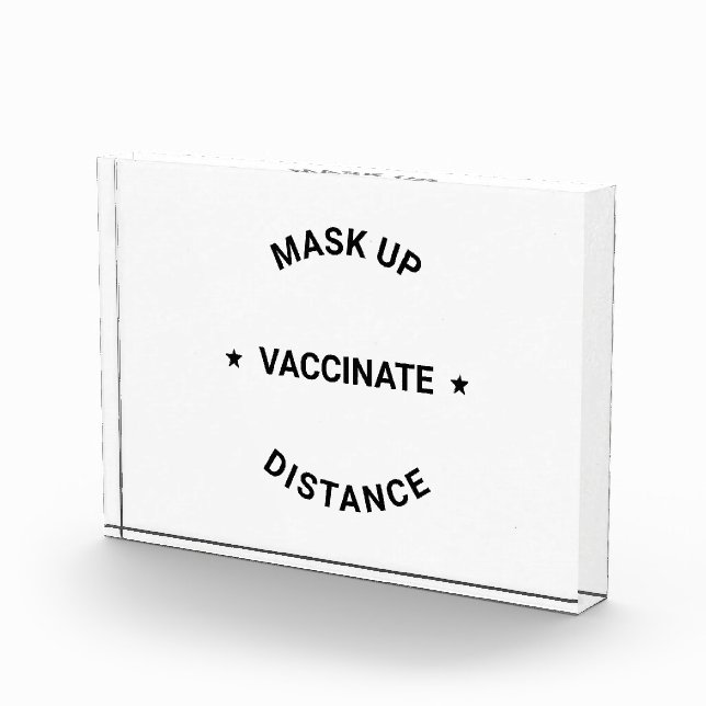 Bloque Para Fotos Máscara arriba, a distancia, Vacunar texto persona (Derecha)