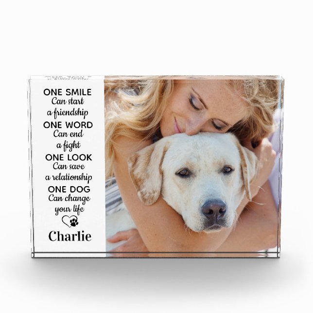 Bloque Para Fotos Mascota de Keepsake de Dog Lover personalizado (Anverso)