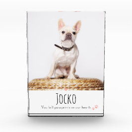 Bloque Para Fotos Mascota en memoria del perro pierde Personalizado 