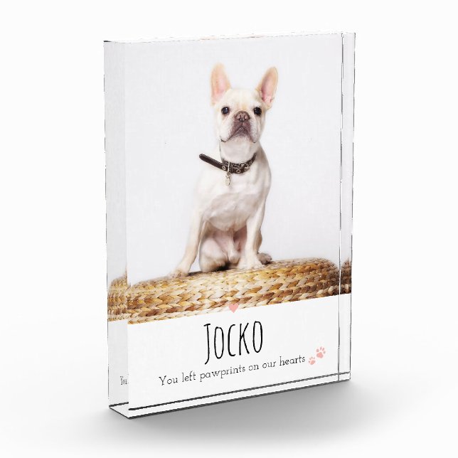 Bloque Para Fotos Mascota en memoria del perro pierde Personalizado  (Izquierda)