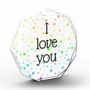 Bloque Para Fotos Me Encanta Polka Dot Rainbow AcrylBlock