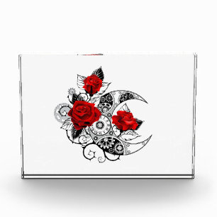 Bloque Para Fotos Media luna mecánica con rosas rojas