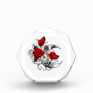 Bloque Para Fotos Media luna mecánica con rosas rojas