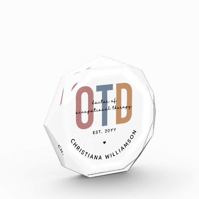 Bloque Para Fotos Médico de Terapia Ocupacional Personalizada (Izquierda)