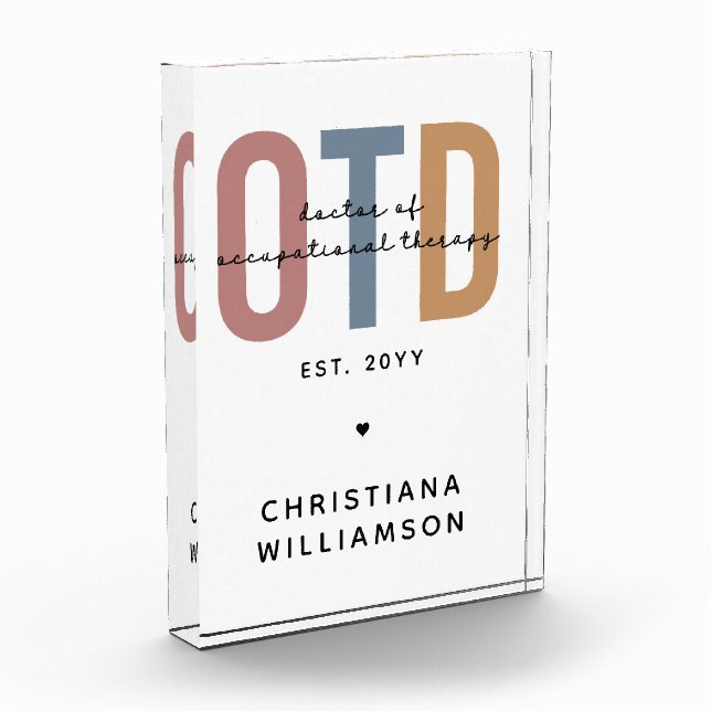 Bloque Para Fotos Médico de Terapia Ocupacional Personalizada (Izquierda)