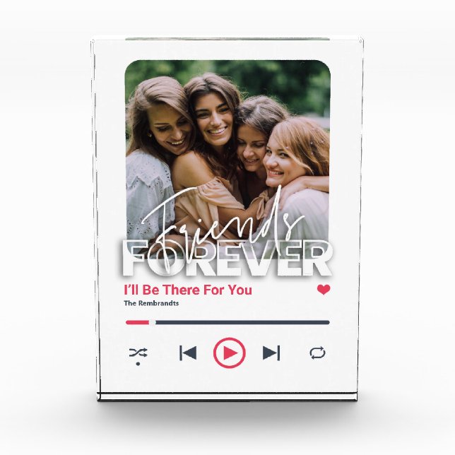 Bloque Para Fotos Mejor Amigo Portada Personalizada de Arte de Vidri (Anverso)