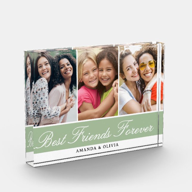 Bloque Para Fotos Mejor Amigos Para Siempre 3 Imagen Collage Green (Izquierda)