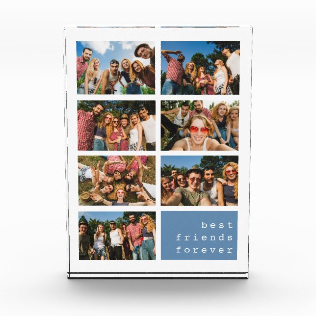 Bloque Para Fotos Mejor Collage azul para siempre (Anverso)