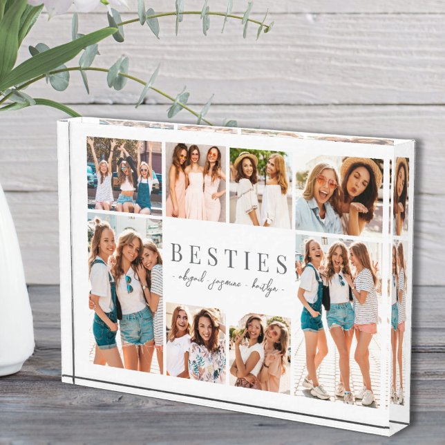 Bloque Para Fotos Mejor Collage Elegante de Amigos de BFF (Best Friends Elegant BFF Collage Photo Block)