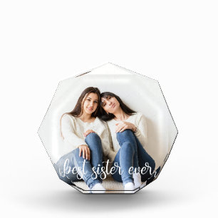 Bloque Para Fotos Mejor Hermana Siempre Elegante Guión Blanco Sobrep