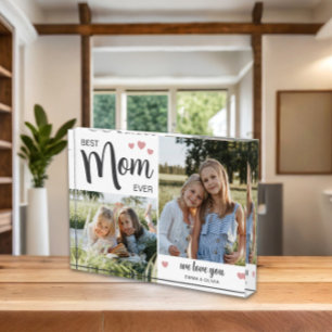 Bloque Para Fotos Mejor Mamá Día de la Madre Rosa