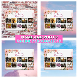 Bloque Para Fotos Mejor Mamá Siempre Rosa Floral Elegante Keepsake