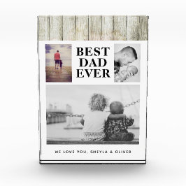 Bloque Para Fotos Mejor Papá De Madera Rústica Cada 3