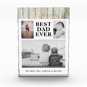 Bloque Para Fotos Mejor Papá De Madera Rústica Cada 3