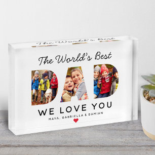 Bloque Para Fotos Mejor Papá del Mundo Collage Personalizado de Fami