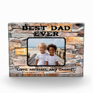 Bloque Para Fotos Mejor papá jamás Flagstone ladrillos de piedra ang