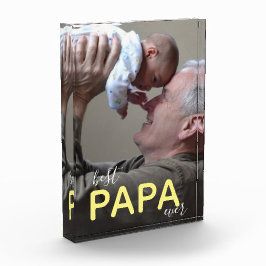 Bloque Para Fotos Mejor Papa nunca escritura moderna abuelo y bebé P