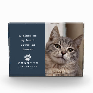 Bloque Para Fotos Memorial de Gato Mi Corazón Vive en el Cielo Azul