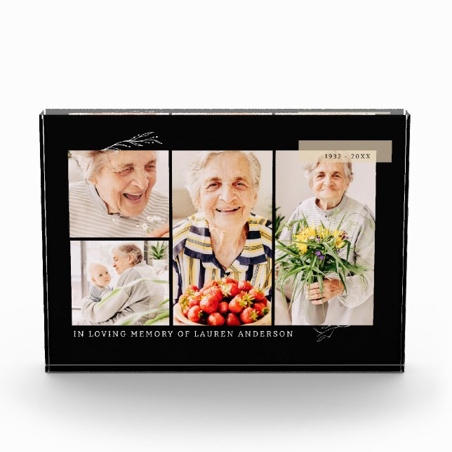 Bloque Para Fotos Memorial Simple Moderno 4 Grid (Anverso)