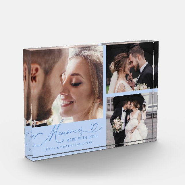 Bloque Para Fotos Memories Made with Love Icy Blue Wedding (Izquierda)