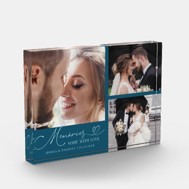 Bloque Para Fotos Memories Made with Love Teal Wedding (Izquierda)