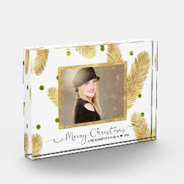 Bloque Para Fotos Merry Christmas Gold Purpurina Script - Bloqueo de