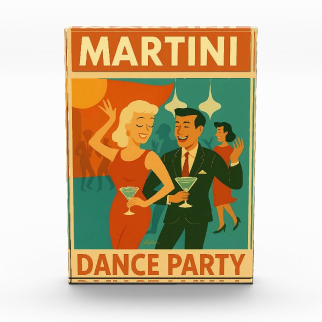 Bloque Para Fotos Mid Century Martini Dance Party (Anverso)