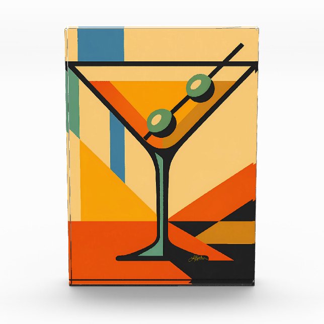 Bloque Para Fotos Mid Century Modern Sunrise Bauhaus Martini (Anverso)