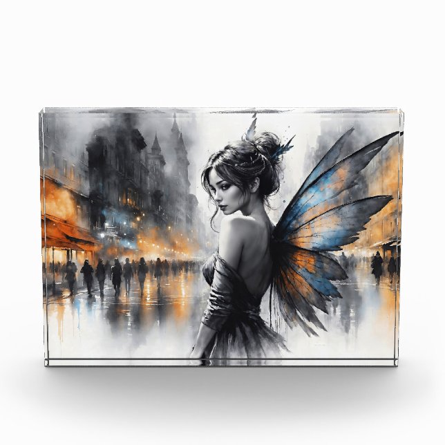 Bloque Para Fotos Misteriosa ciudad de hadas brumosas alas etéreas (Anverso)