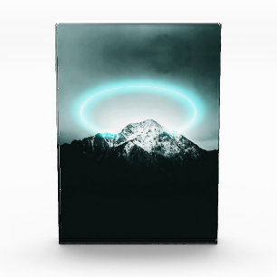 Bloque Para Fotos Misteriosa luz de neón azul de montaña nevada