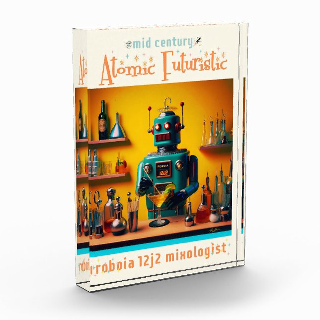 Bloque Para Fotos Mixólogo de Robot Futurista Retro ROBIA 12J2 (Izquierda)