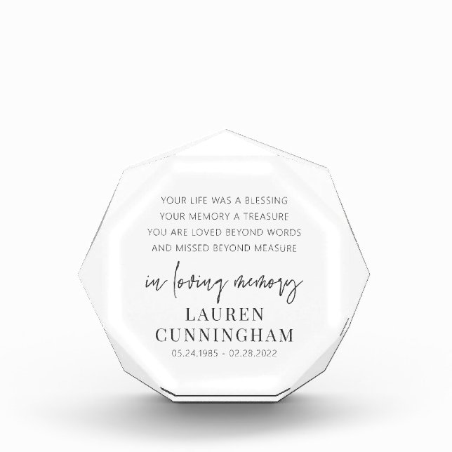 Bloque Para Fotos Moda sencilla y elegante en memoria (Anverso)