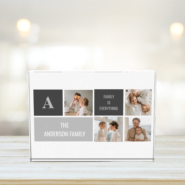 Bloque Para Fotos Moden 3Collage Photo & Grey Best Family Gift (Subido por el creador)