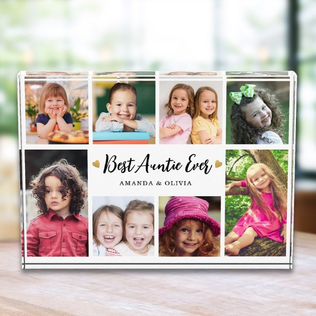 Bloque Para Fotos Modern Best Auntie Ever 8 Picture Collage Keepsake (Subido por el creador)
