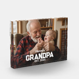 Bloque Para Fotos Modern Grandpa Est. Name Year Photo Block