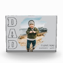 Modern Gray Cool Brushstroke I Love You Dad