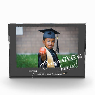 Bloque Para Fotos Modern Grey Felicitaciones JK Grad Invitación