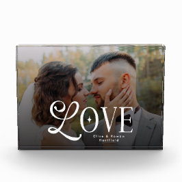 Bloque Para Fotos Modern Love Custom Wedding Photo Couples Monogram