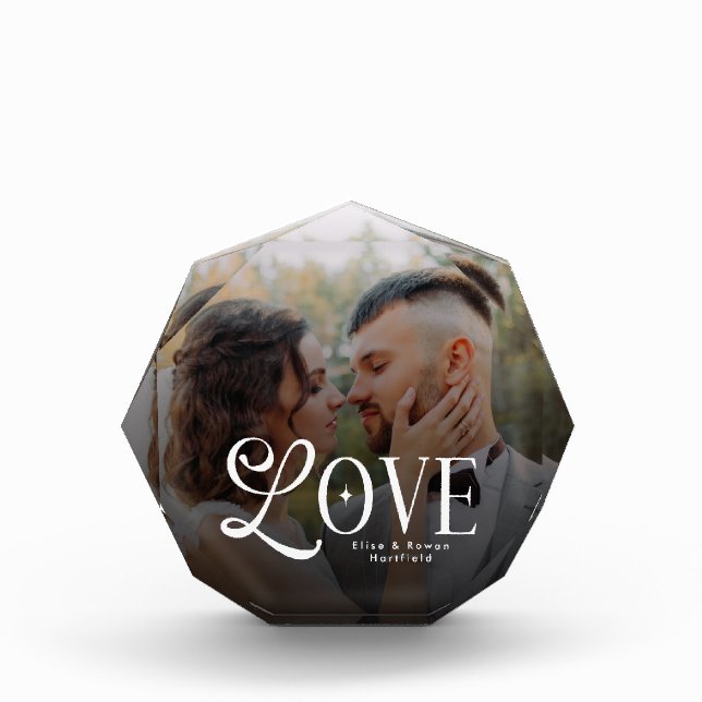 Bloque Para Fotos Modern Love Custom Wedding Photo Couples Monogram (Anverso)