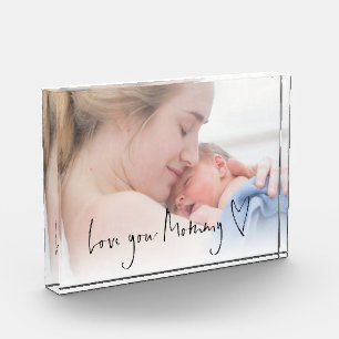 Bloque Para Fotos Modern Love You Mommy Script Heart Overlay